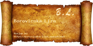 Borovicska Liza névjegykártya